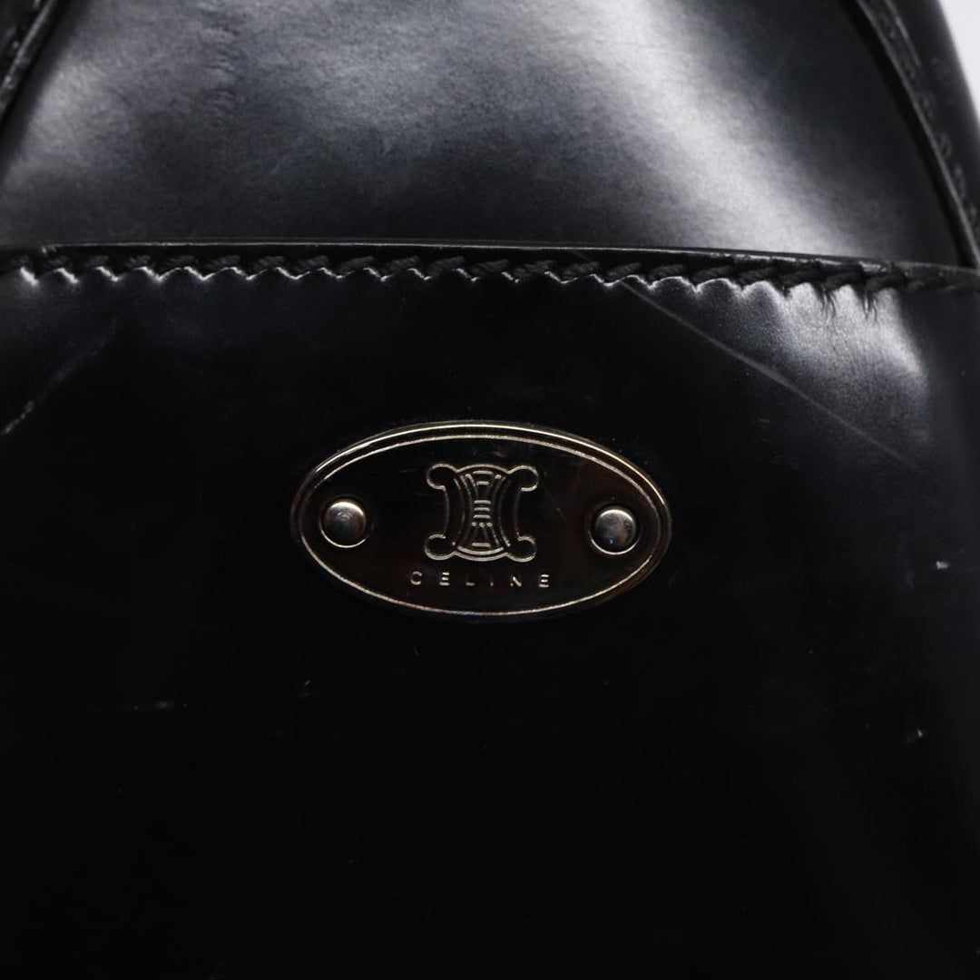 Celine Hand Bag Leather Black Silver Auth bs17403