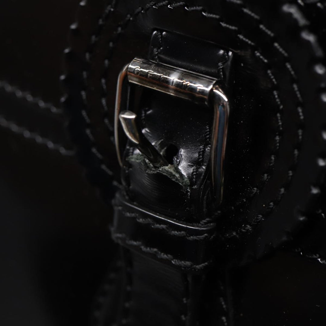 Celine Hand Bag Leather Black Silver Auth bs17403