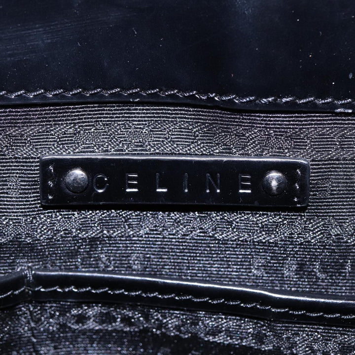 Celine Hand Bag Leather Black Silver Auth bs17403