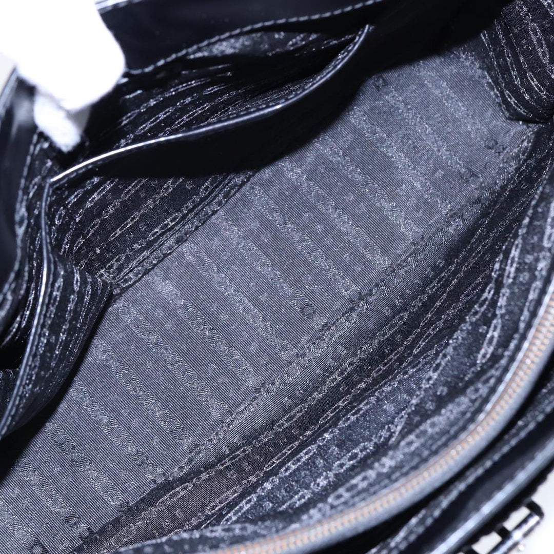 Celine Hand Bag Leather Black Silver Auth bs17403