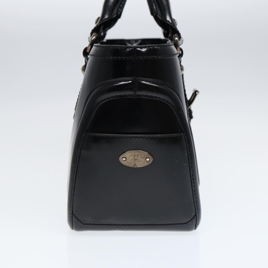 Celine Hand Bag Leather Black Silver Auth bs17403