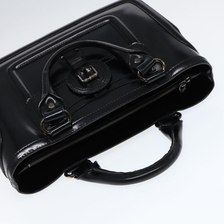 Celine Hand Bag Leather Black Silver Auth bs17403