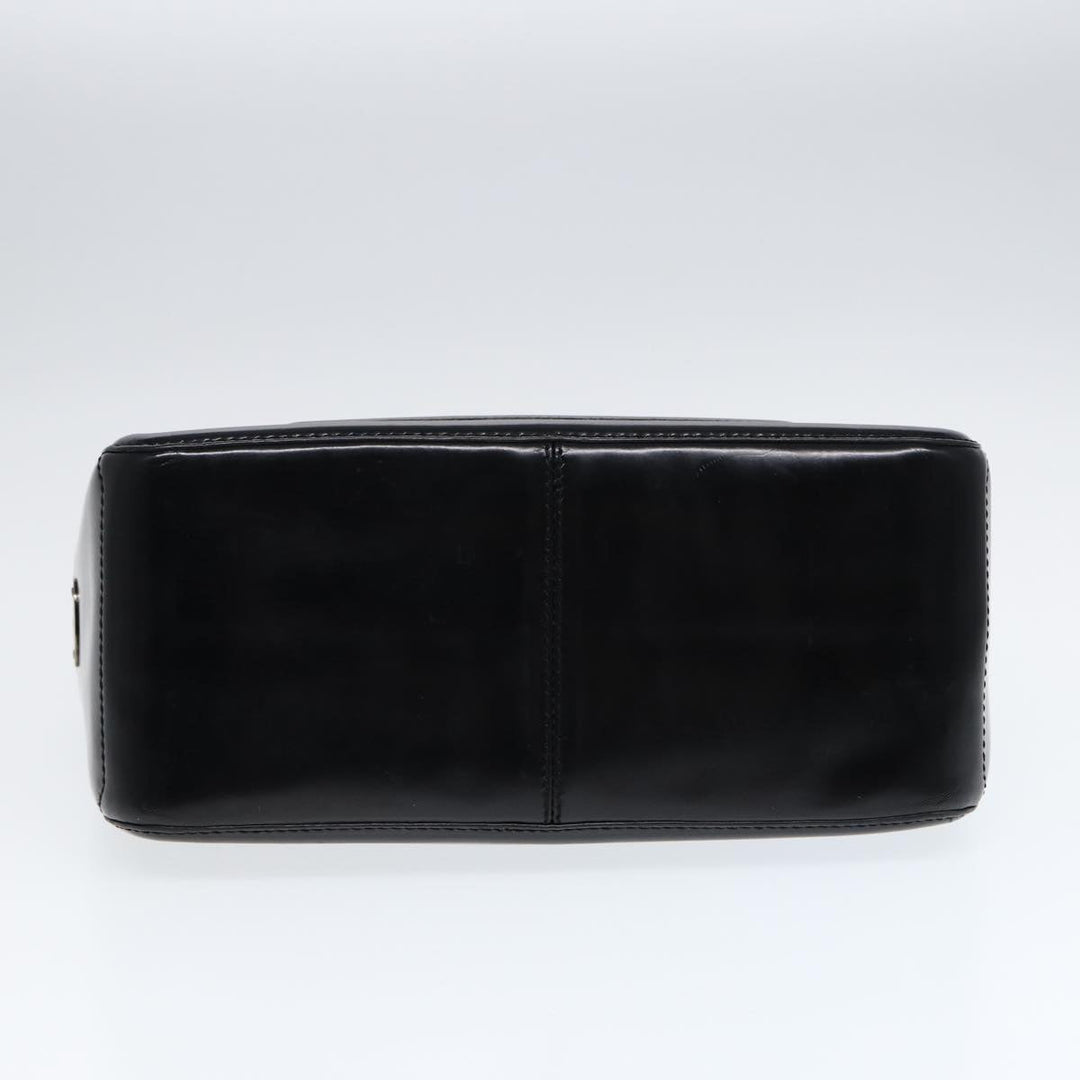 Celine Hand Bag Leather Black Silver Auth bs17403
