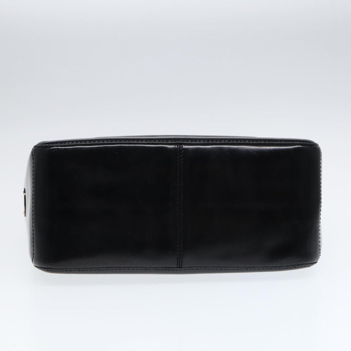 Celine Hand Bag Leather Black Silver Auth bs17403