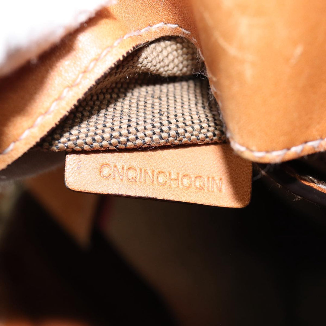 Burberry Nova Check Hand Bag Canvas 2way Beige Gold Auth bs17419