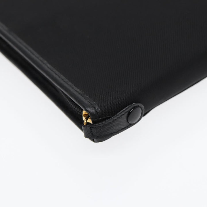 BurberrySs Clutch Bag PVC Black Gold Auth bs17440