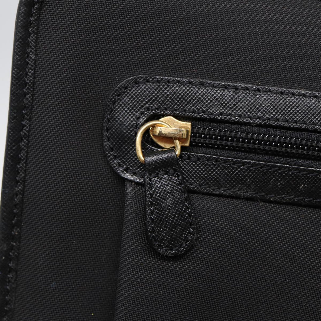 BurberrySs Clutch Bag PVC Black Gold Auth bs17440