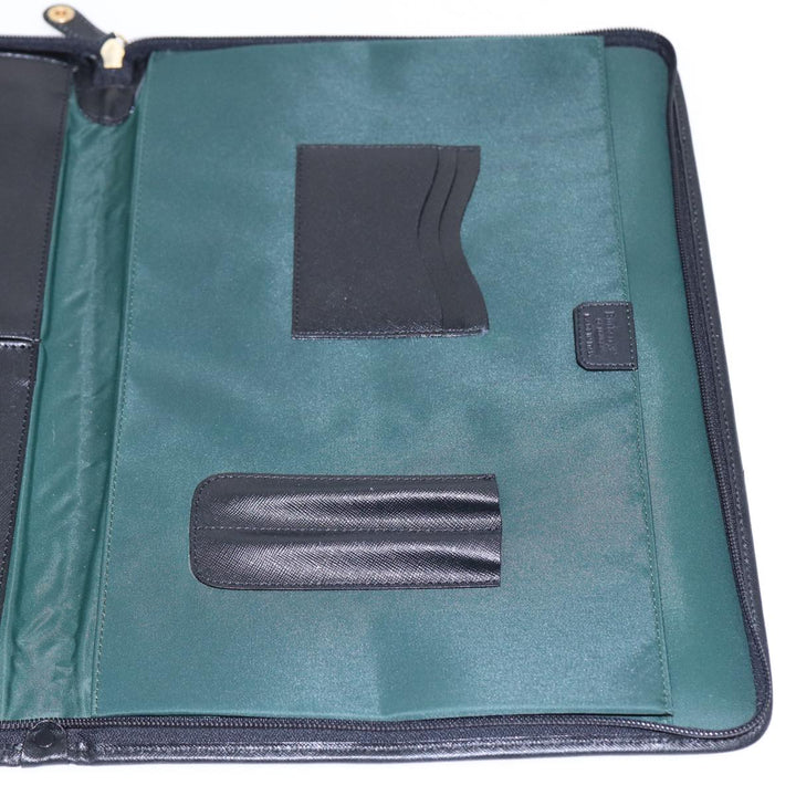 BurberrySs Clutch Bag PVC Black Gold Auth bs17440
