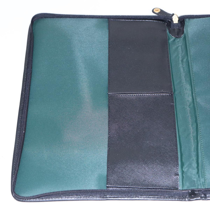 BurberrySs Clutch Bag PVC Black Gold Auth bs17440