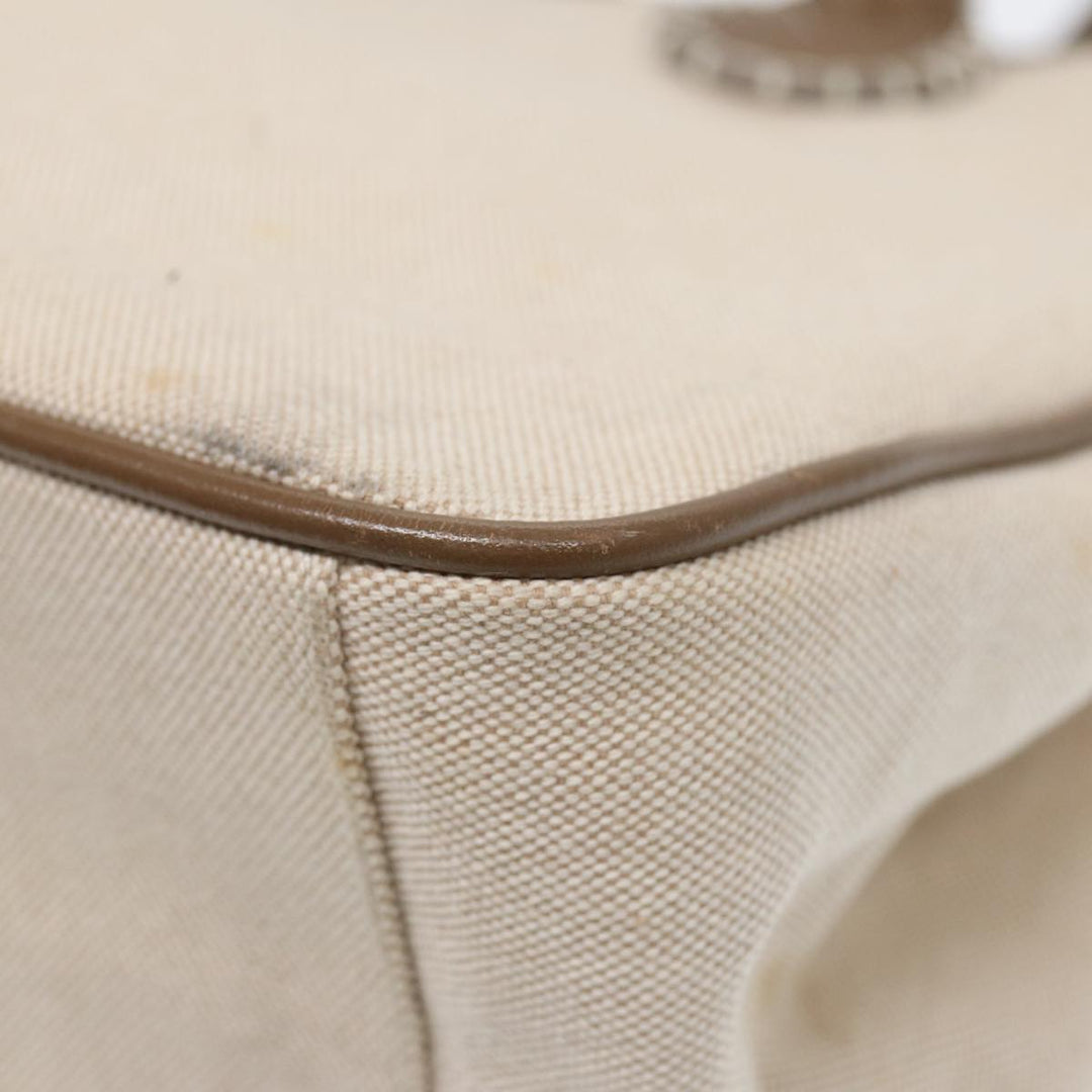 Burberry Hand Bag Canvas Beige Auth bs17442