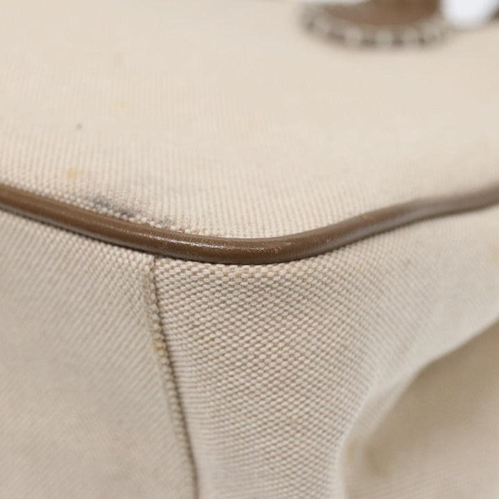 Burberry Hand Bag Canvas Beige Auth bs17442