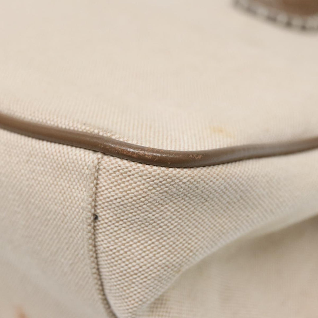 Burberry Hand Bag Canvas Beige Auth bs17442