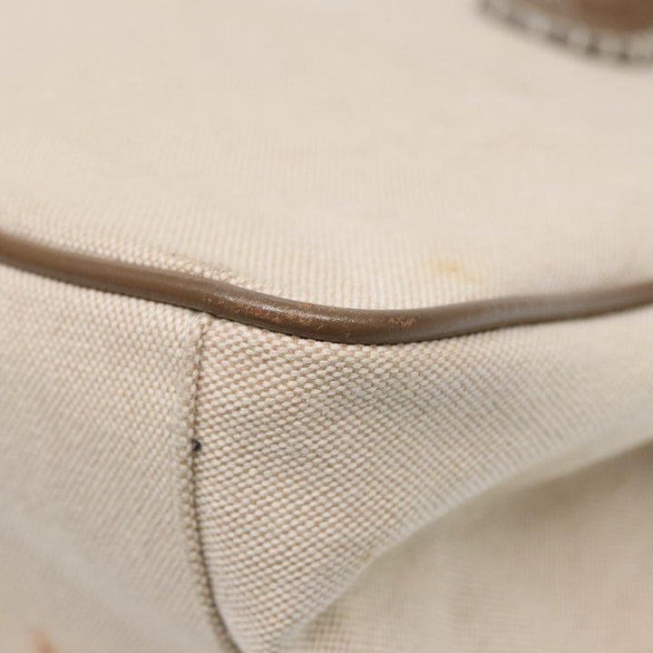 Burberry Hand Bag Canvas Beige Auth bs17442