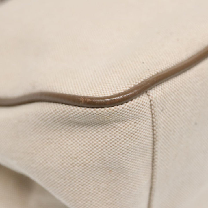 Burberry Hand Bag Canvas Beige Auth bs17442
