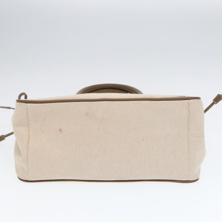 Burberry Hand Bag Canvas Beige Auth bs17442