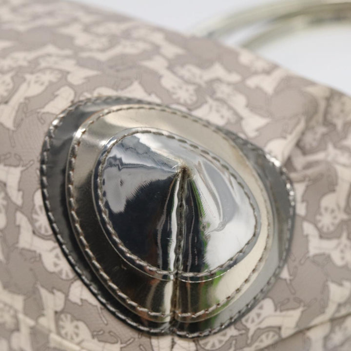 Celine Hand Bag PVC Leather Gray Silver Auth bs17463