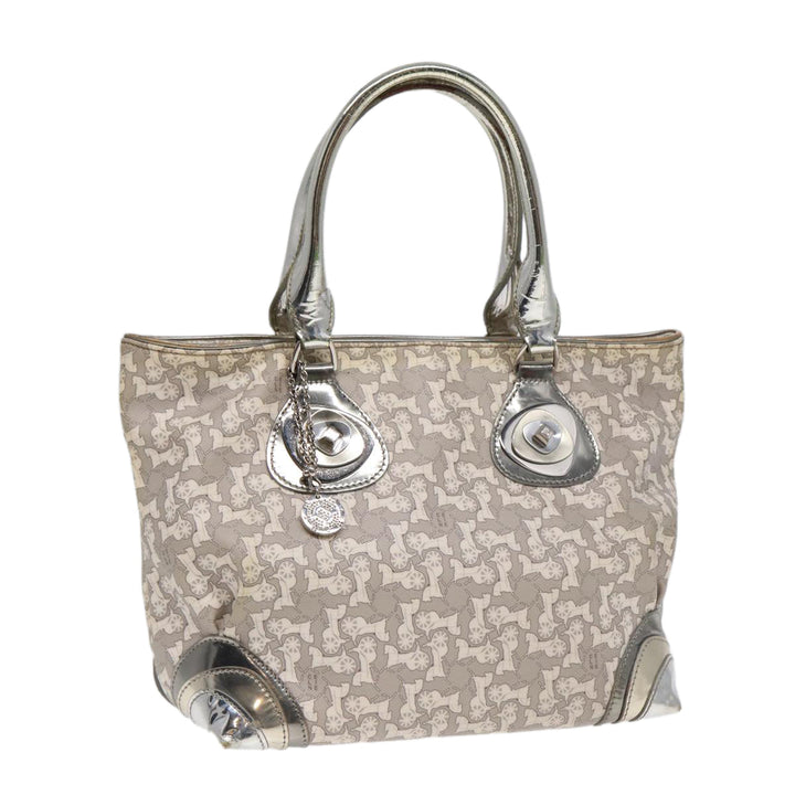 Celine Hand Bag PVC Leather Gray Silver Auth bs17463