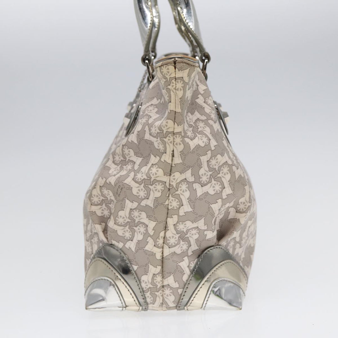 Celine Hand Bag PVC Leather Gray Silver Auth bs17463