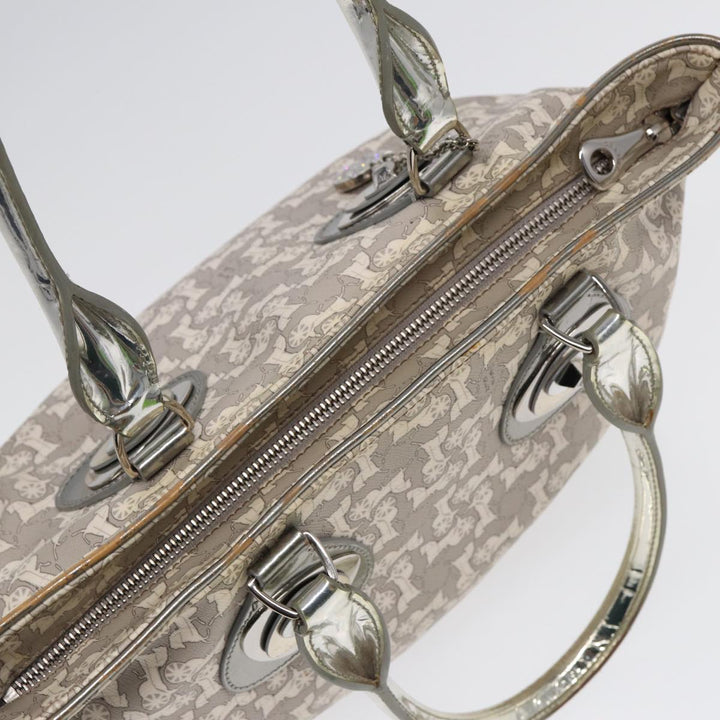 Celine Hand Bag PVC Leather Gray Silver Auth bs17463