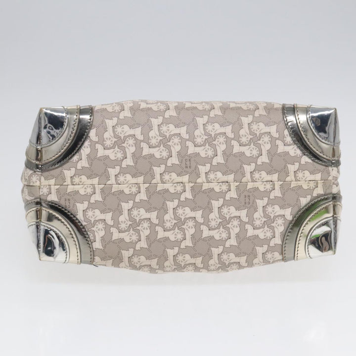 Celine Hand Bag PVC Leather Gray Silver Auth bs17463