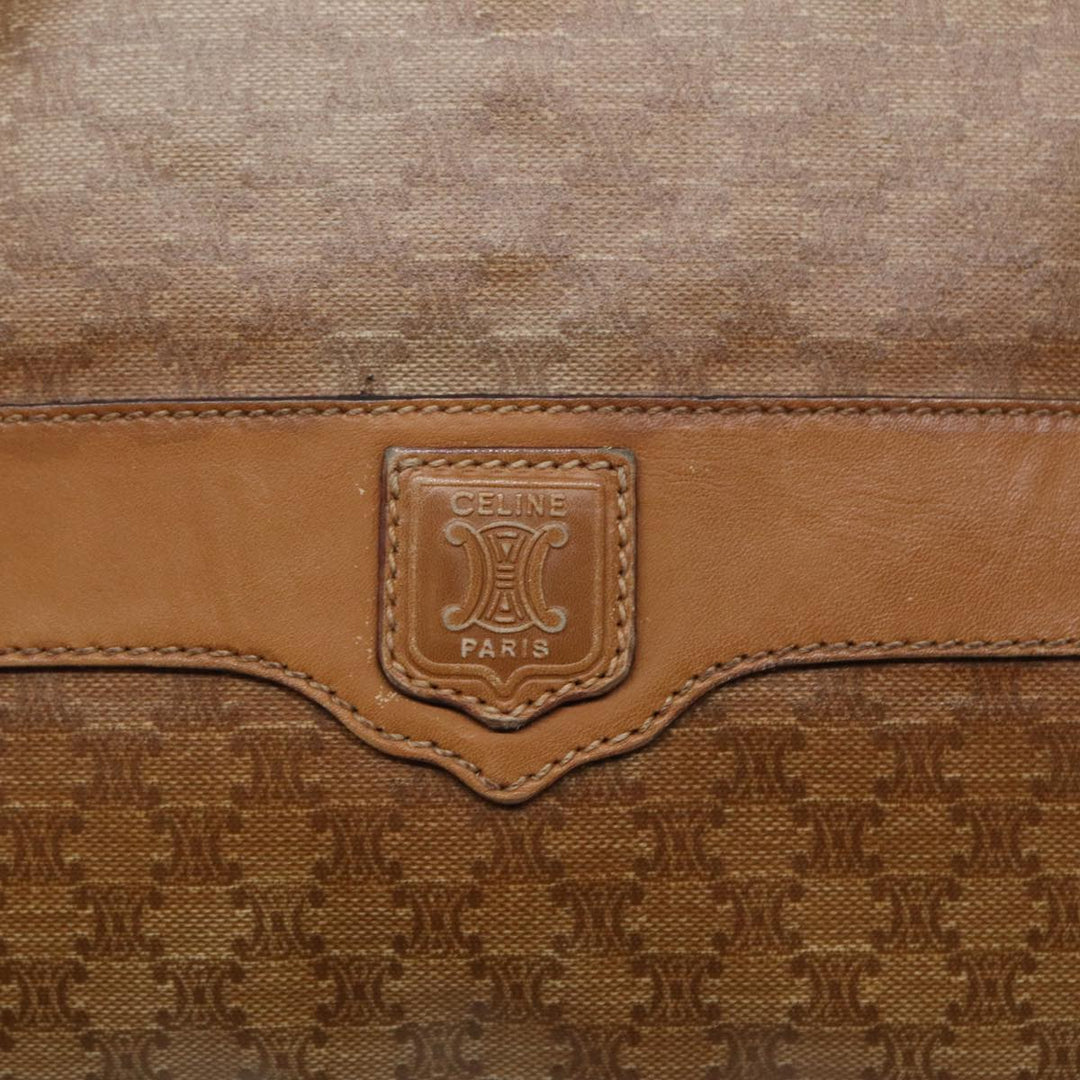 Celine Macadam Canvas Tote Bag Beige Gold Auth bs17466