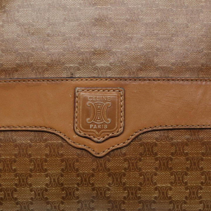 Celine Macadam Canvas Tote Bag Beige Gold Auth bs17466