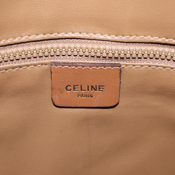 Celine Macadam Canvas Tote Bag Beige Gold Auth bs17466