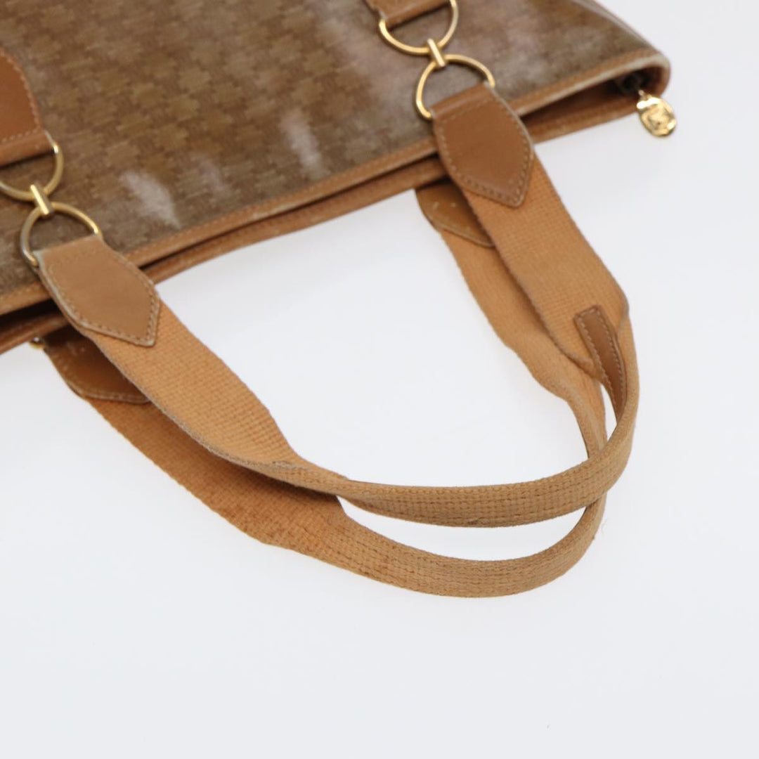Celine Macadam Canvas Tote Bag Beige Gold Auth bs17466