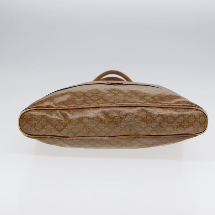 Celine Macadam Canvas Tote Bag Beige Gold Auth bs17466