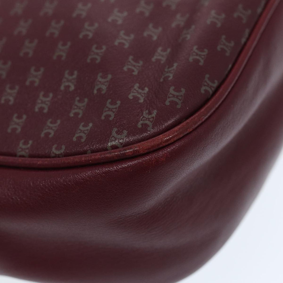 Celine Macadam Canvas Shoulder Bag Red Gold Auth bs17472