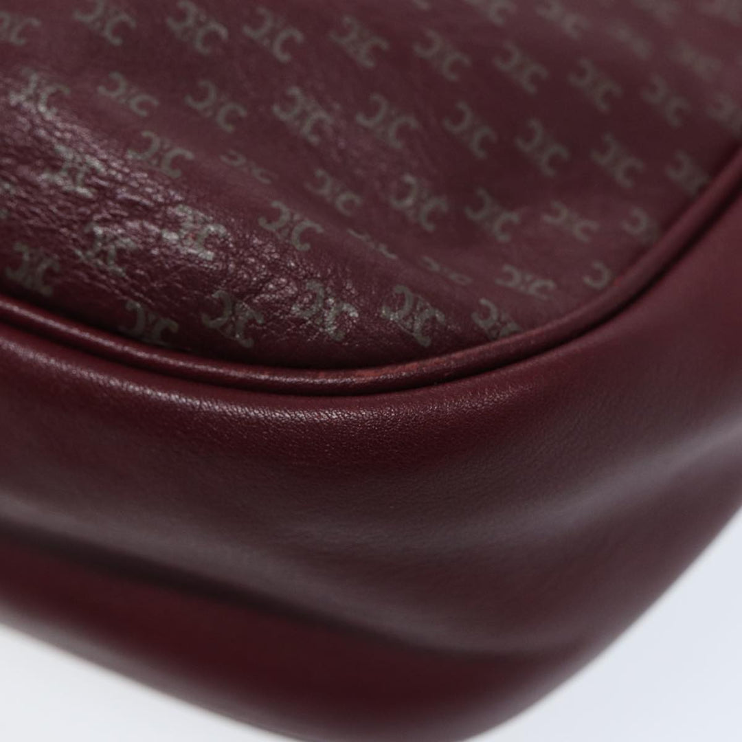 Celine Macadam Canvas Shoulder Bag Red Gold Auth bs17472