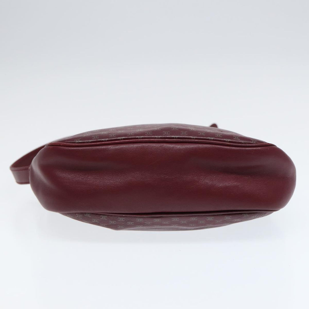 Celine Macadam Canvas Shoulder Bag Red Gold Auth bs17472