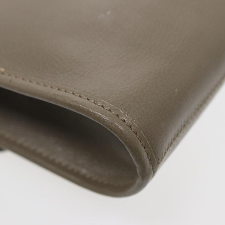 CHRISTIAN Top quality Dior Shoulder Bag Leather Gray Gold Auth bs17549