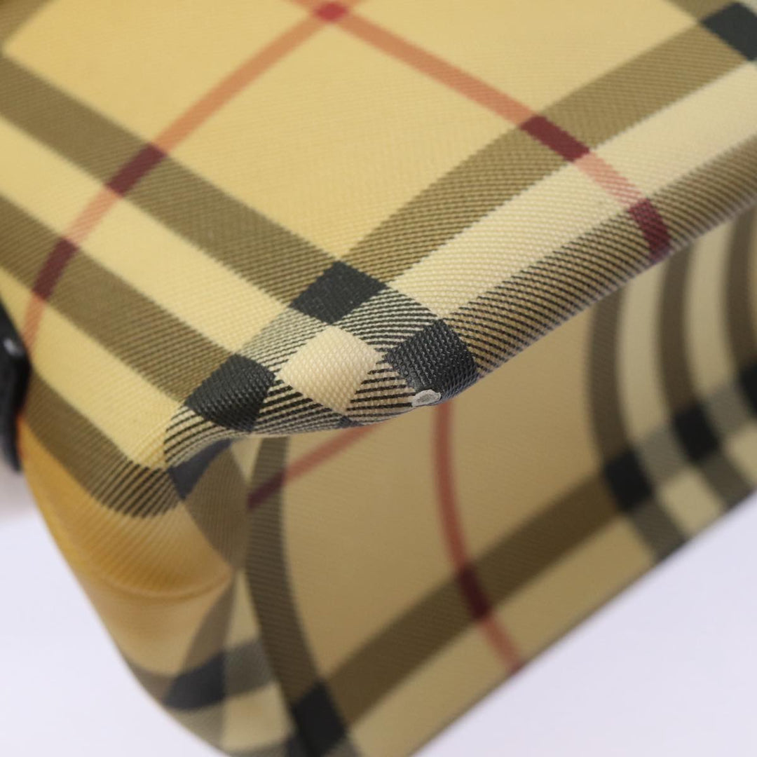 Burberry Nova Check Shoulder Bag PVC Beige Auth bs17559