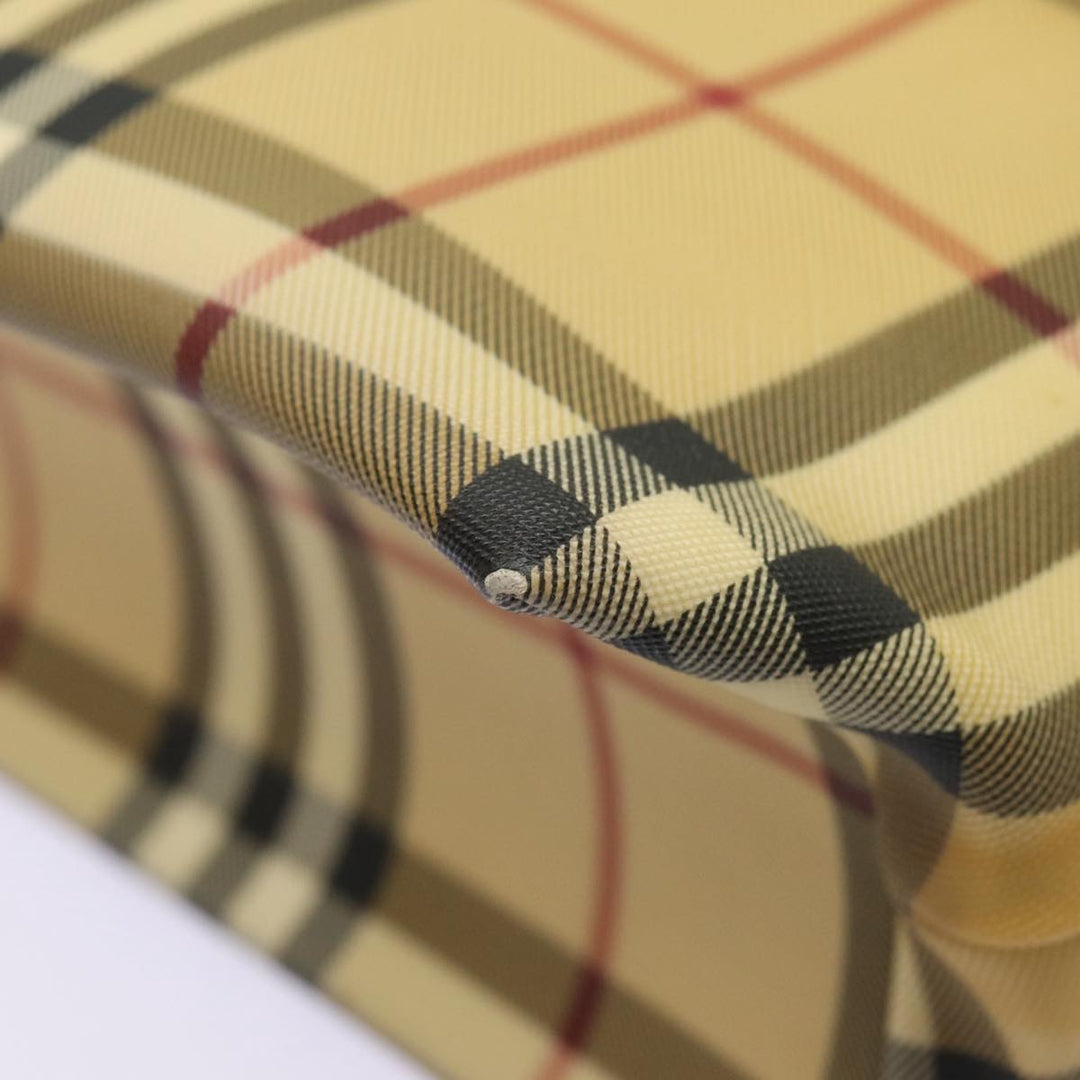 Burberry Nova Check Shoulder Bag PVC Beige Auth bs17559