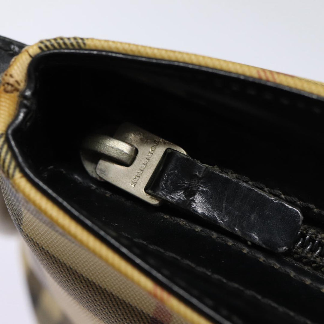 Burberry Nova Check Shoulder Bag PVC Beige Auth bs17559