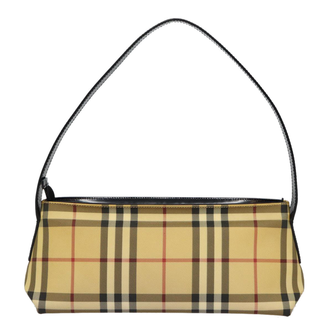 Burberry Nova Check Shoulder Bag PVC Beige Auth bs17559