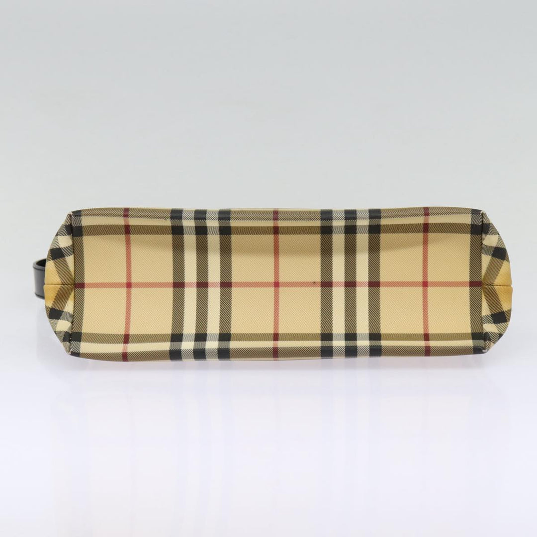 Burberry Nova Check Shoulder Bag PVC Beige Auth bs17559