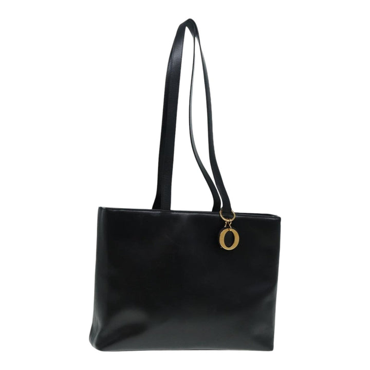 CHRISTIAN Top quality Dior Tote Bag Leather Black Gold Auth bs17566