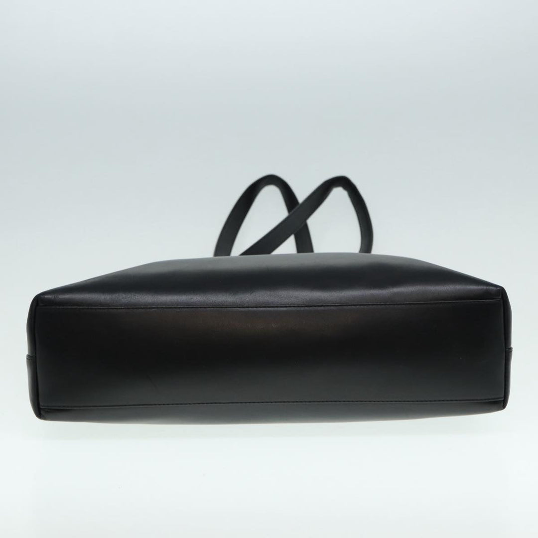 CHRISTIAN Top quality Dior Tote Bag Leather Black Gold Auth bs17566