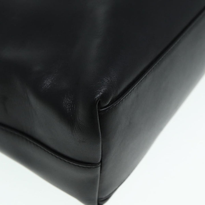 CHRISTIAN Top quality Dior Tote Bag Leather Black Gold Auth bs17566