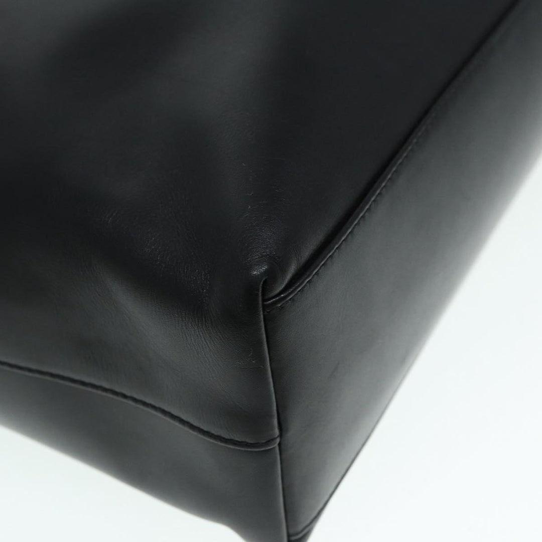 CHRISTIAN Top quality Dior Tote Bag Leather Black Gold Auth bs17566