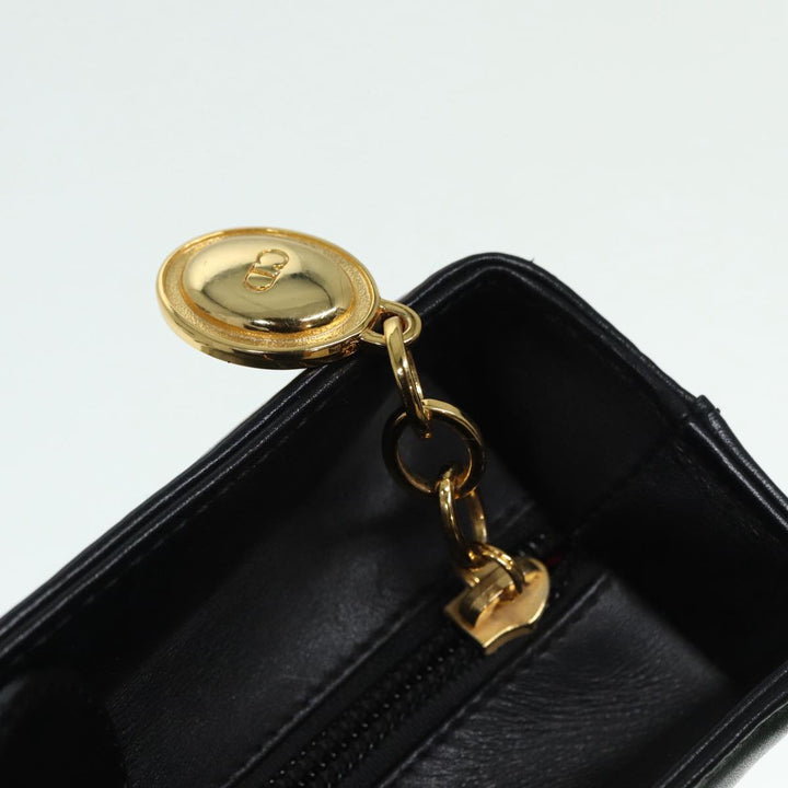 CHRISTIAN Top quality Dior Tote Bag Leather Black Gold Auth bs17566
