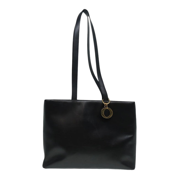 CHRISTIAN Top quality Dior Tote Bag Leather Black Gold Auth bs17566