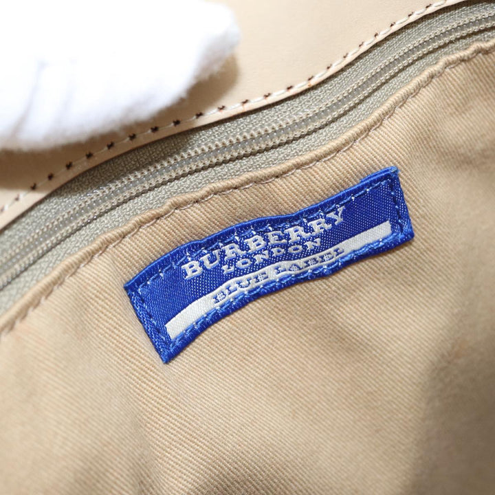 Burberry Nova Check Blue Label Tote Bag Canvas Blue Silver Auth bs17615