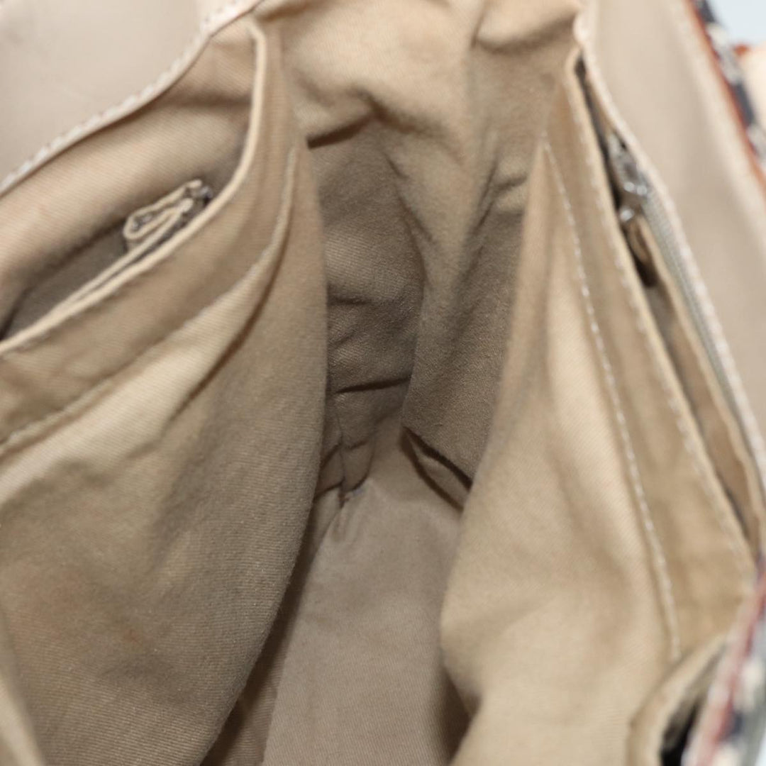Burberry Nova Check Blue Label Tote Bag Canvas Blue Silver Auth bs17615