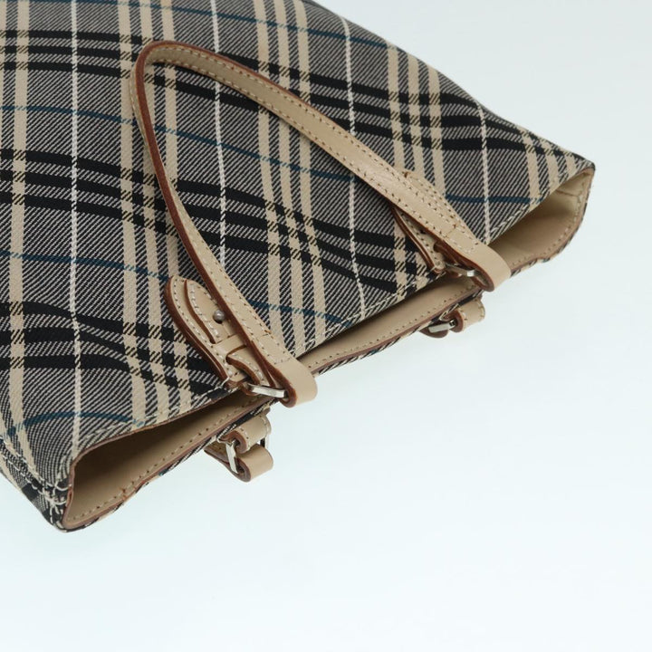 Burberry Nova Check Blue Label Tote Bag Canvas Blue Silver Auth bs17615