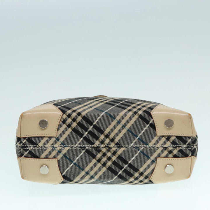 Burberry Nova Check Blue Label Tote Bag Canvas Blue Silver Auth bs17615