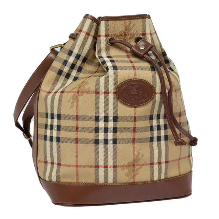 BurberrySs Nova Check Shoulder Bag PVC Beige Auth bs17637