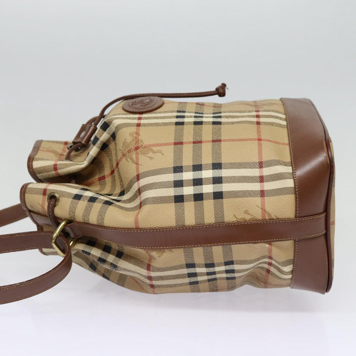 BurberrySs Nova Check Shoulder Bag PVC Beige Auth bs17637